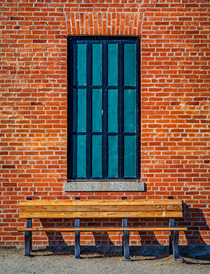 Art Serabian Courthouse Bench and Window