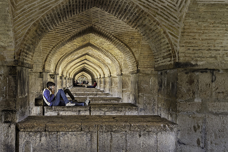 Hanging Out at Khaju Bridge Isfahan