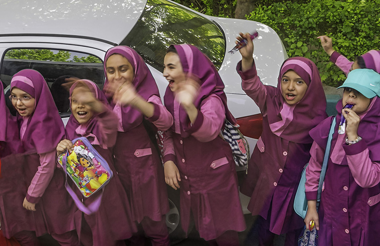 Hijab wearing Schoolgirls on Field Trip